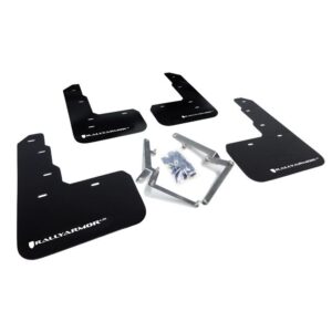 Rally Armor MF47-UR-BLK/WH - 2017-2022 Honda Civic Type R - Black Mud Flap/White Logo