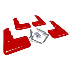 Rally Armor MF47-UR-RD/WH - 2017-2022 Honda Civic Type R - Red Mud Flap/White Logo
