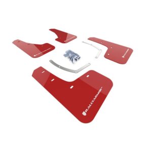 Rally Armor MF49-UR-RD/WH - 2018-2025 Subaru Ascent - Red Mud Flap/White Logo
