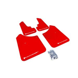 Rally Armor MF5-UR-RD/WH - 2003-2008 Subaru Forester 2.5X/XT - Red Mud Flap/White Logo
