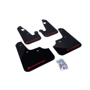 Rally Armor MF8-UR-BLK/RD - 2007-2017 Mitsubishi Lancer DE/ES/GTS/SE/Ralliart Sedan - Black Mud Flap/Red Logo