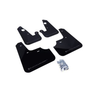 Rally Armor MF8-UR-BLK/GRY - 2007-2017 Mitsubishi Lancer DE/ES/GTS/SE/Ralliart Sedan - Black Mud Flap/Grey Logo