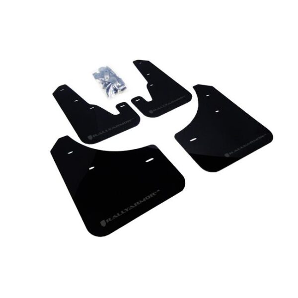 Rally Armor MF9-UR-BLK/GRY - 2004-2009 Mazda 3 I/Mazdaspeed/S - Black Mud Flap/Grey Logo