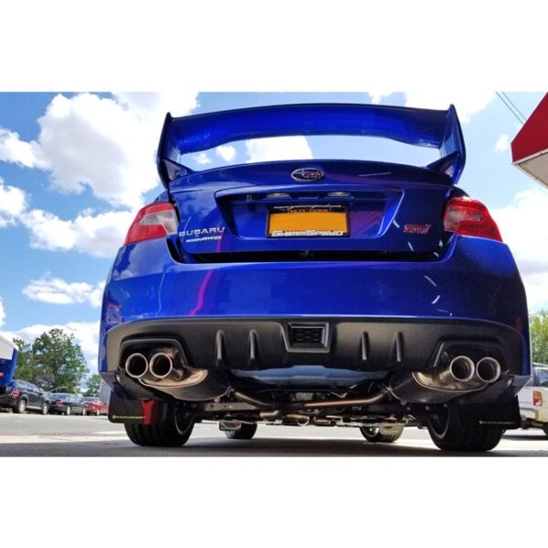 Rally Armor MF32-UR-BLK/CGN - 2015-2019 Subaru WRX Sedan / 2015-2019 Subaru STI Sedan - Black Mud Flap/Green Logo