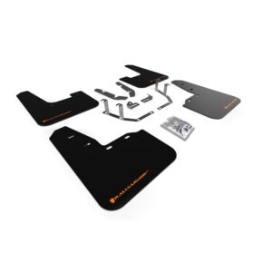 Rally Armor MF60-UR-BLK/OR - 2018-23 Mk8 Ford Fiesta ST, Titanium, Active X, Vignale - Black Mud Flap/Orange Logo