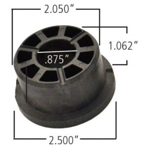 Delrin control arm bushing, 2.5" large OD, 2.05" small OD, .875" ID, 1.312" OAL