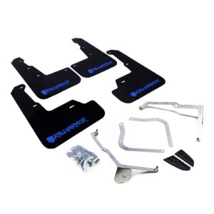 Rally Armor MF32-UR-BLK/BL-X - 2015-2019 Subaru WRX Sedan / 2015-2019 Subaru STI Sedan - Black Mud Flap/Altered Font Blue Logo
