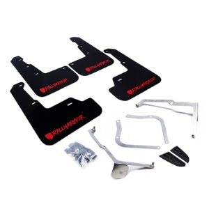 Rally Armor MF32-UR-BLK/RD-X - 2015-2019 Subaru WRX Sedan / 2015-2019 Subaru STI Sedan - Black Mud Flap/Altered Font Red Logo