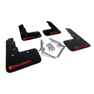 Rally Armor MF47-UR-BLK/RD-X - 2017-2022 Honda Civic Type R - Black Mud Flap/Altered Font Red Logo