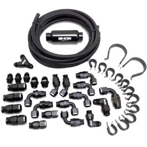 10an Braided Stainless Fuel Line Kit (Black line)