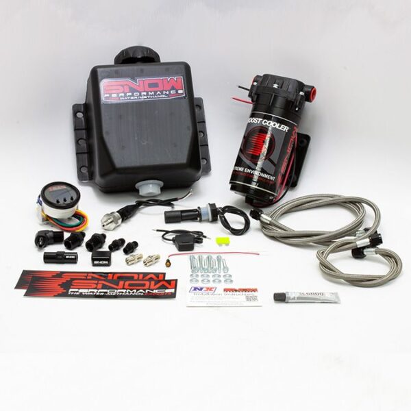 Stage 3.5 Boost Cooler Direct Injected VC-100 Progressive Water-Methanol Injection Kit (Stainless Steel Braided Line, 4AN Fittings) - No Tank