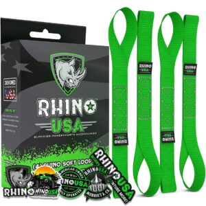 RHINO USA SOFT LOOPS MOTORCYCLE TIE-DOWN SET 4-PACK GREEN