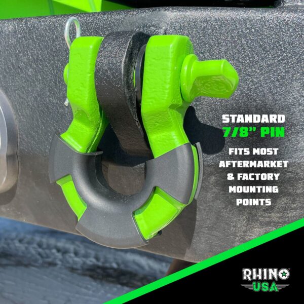 RHINO USA 8T SUPER SHACKLE 2-PACK (GREEN)
