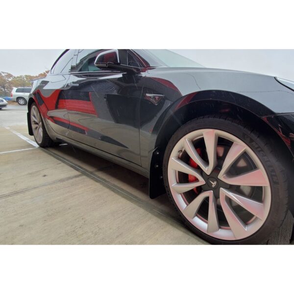 Rally Armor MF62-UR-BLK/DGRY - 2017-23 Tesla 3 - Black Mud Flap/Dark Grey Logo