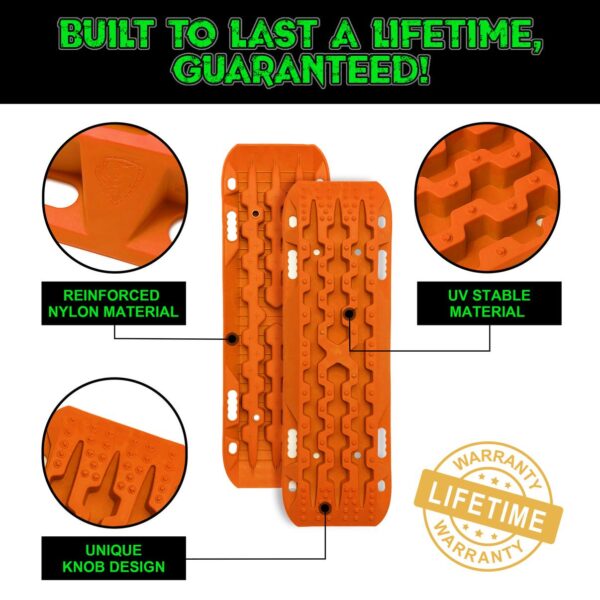 RHINO USA RECOVERY TRACTION BOARDS - ORANGE (PAIR)