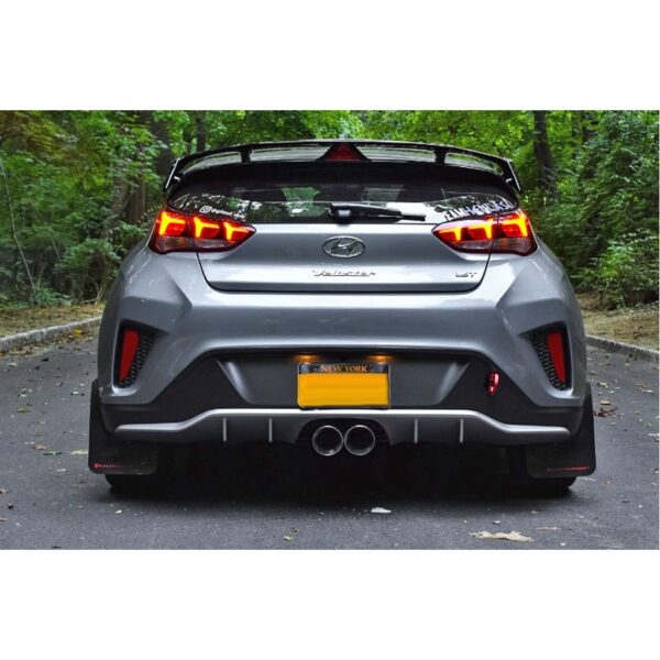 Rally Armor MF58-UR-BLK/WH - 2019-21 Hyundai Veloster Veloster Turbo, 2.0 R-Spec - Black Mud Flap/White Logo