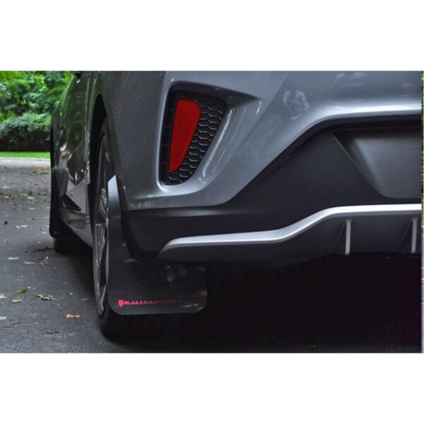 Rally Armor MF58-UR-BLK/WH - 2019-21 Hyundai Veloster Veloster Turbo, 2.0 R-Spec - Black Mud Flap/White Logo