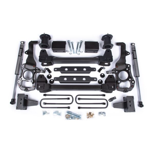 Zone 6" Susp Lift Kit, 4" Rear Lift, Block; Spacer Front, Fox Adv Series Rear