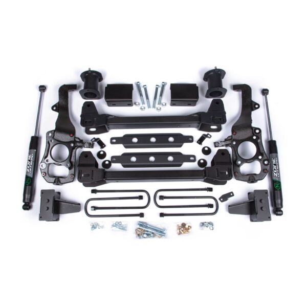 Zone 6" Suspension Lift Kit, 4" Rear Lift, Block; Spacer Front, Nitro Rear