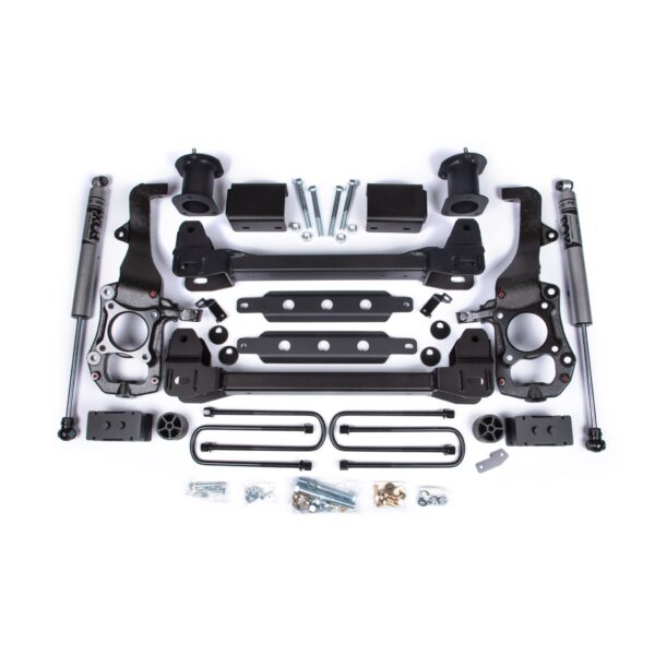 Zone 6" Suspension Lift Kit, 3.25" Rear Lift, Block; Spacer Front, Fox Adv Series Rear