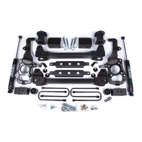 Zone 6" Suspension Lift Kit, 3.25" Rear Lift, Block; Spacer Front, Nitro Shocks