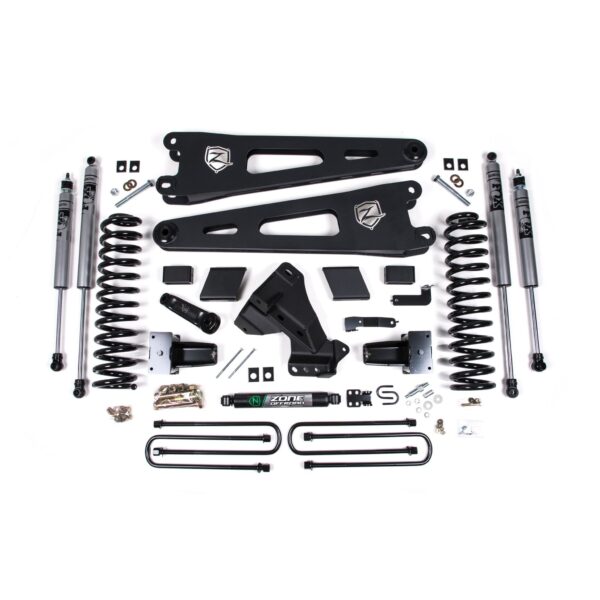 Zone 7" Radius Arm Suspension Lift Kit, 4.5" Rear, Block - Fox Shocks
