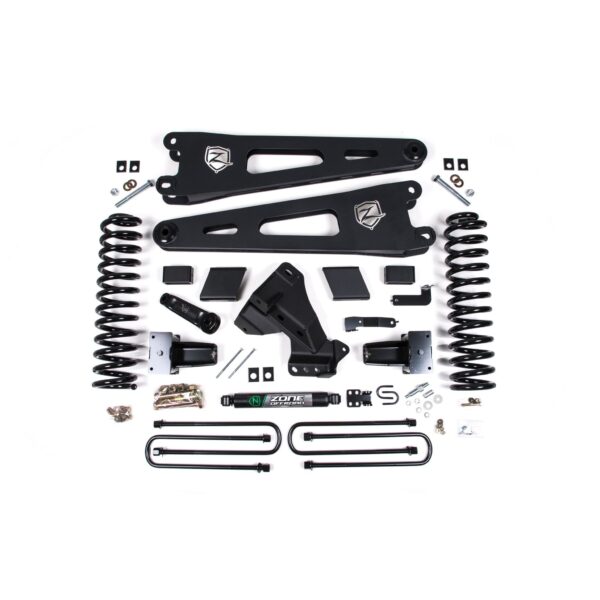 Zone 7" Radius Arm Suspension Lift Kit, 4.5" Rear, Block - No Shocks