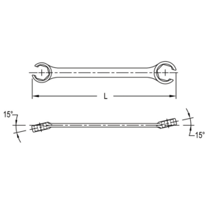 Genius 741618 - Clé  à écrou évase 16 x 18 mm double extrémité ouvert