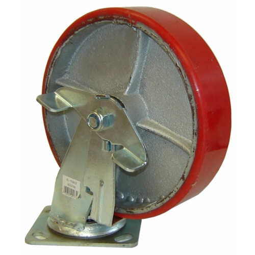 Rodac RDROSP6BG - Roulette pivotante en polyuréthane avec frein 6" x 2" 1300 lbs