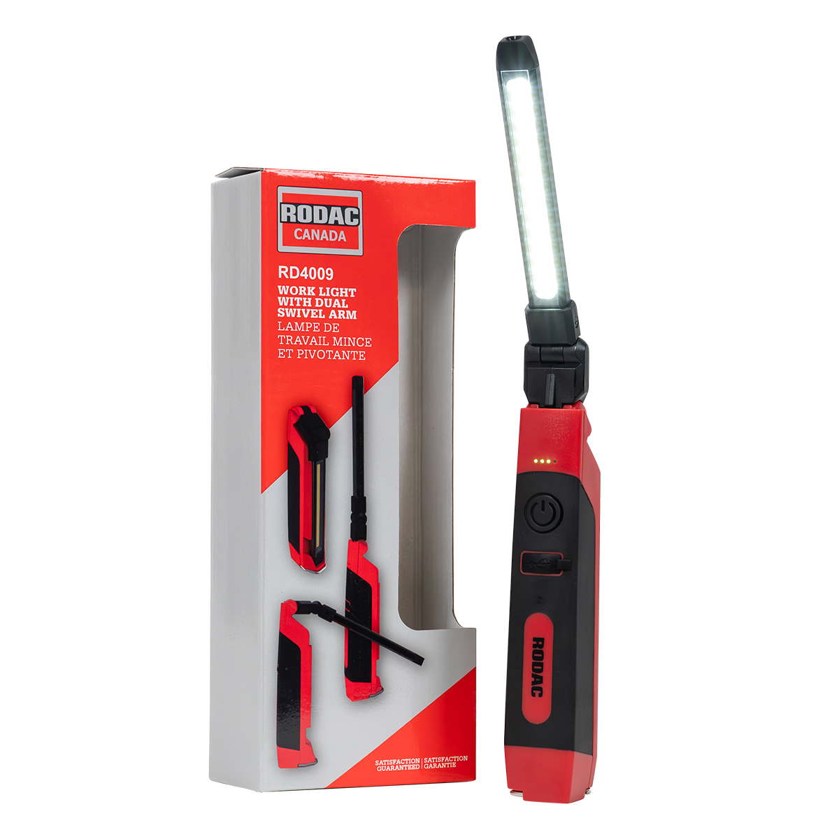 Rodac RD4009 - Lampe de travail mince avec double bras pivotant