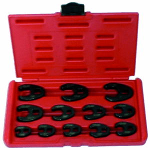 Rodac RDCF12 - Jeux de clés pieds-de-biche, prises 3/8" à 1/2" SAE, 12 pièces