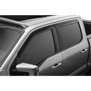 Husky Liners 2854044 Low Profile Dark Smoke Ventvisor Side Window Deflector, 4-Piece Set for 2015-2023 Ford F-150 Crew Cab; 2022-2023 Ford F-150 Lightning; 2017-2023 Ford F-250/F-350/F-450 Superduty Crew Cab